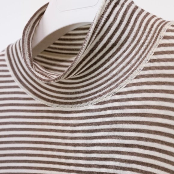 Maison Margiela Brown Striped Wool Turtleneck - Picture 6 of 11